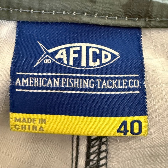 AFTCO Fishing Cargo Shorts Mens 40 (Fits 42) Camouflage Blue Tackle Outdoor - Picture 2 of 11